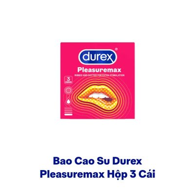 Bao cao su durex, hộp 3 cái, có gai, chính hãng, che tên sản phẩm 