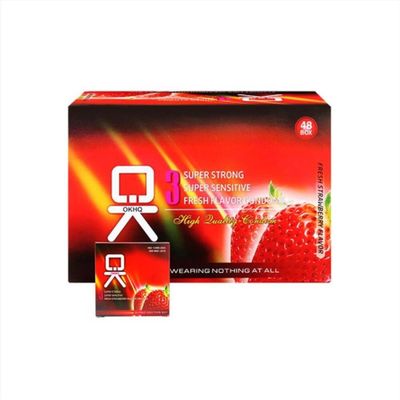 (Hộp 144 Cái) Bao cao su OKHQ hương dâu chính hãng 742735