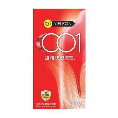 Bao cao su Meleon 001 Double Pleasure - Siêu mỏng, nhiều gel (Hộp 10 Cái)