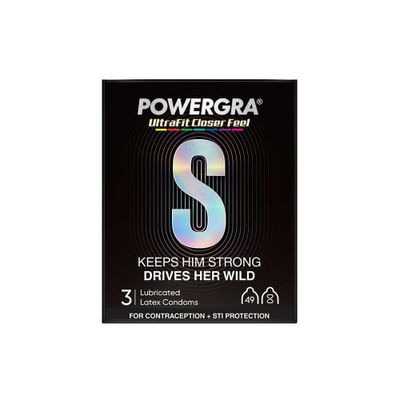 (Hộp 3 Cái) Bao cao su Powergra Ultrafit - Size 49mm, siêu mỏng, kéo dài, hương dâu chính hãng 742461