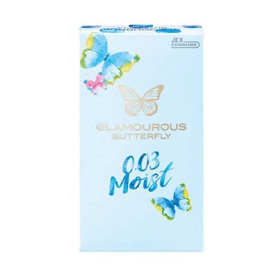 (Hộp 10 Cái) Bao cao su JEX Glamourous Butterfly 0.03 Moist - Siêu mỏng, vừa vặn, nhiều gel chính hãng 742444