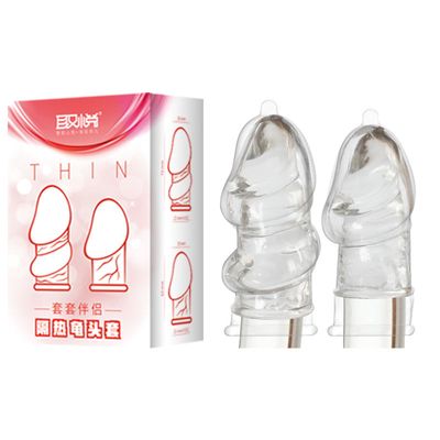 Bao Cao Su Đôn Dên Khúc Đầu Aichao Thin Hồng 664186