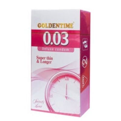 Bao Cao Su Goldentime 0.03 Super Thin & Longger Siêu Mỏng (Hộp 12 Cái)