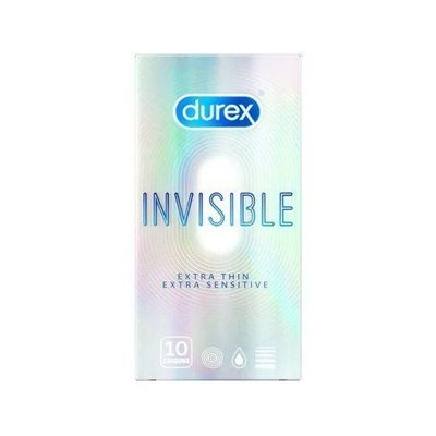 (Hộp 10 Cái) Bao cao su siêu mỏng 0.024 - Durex Invisible Chính Hãng 741598