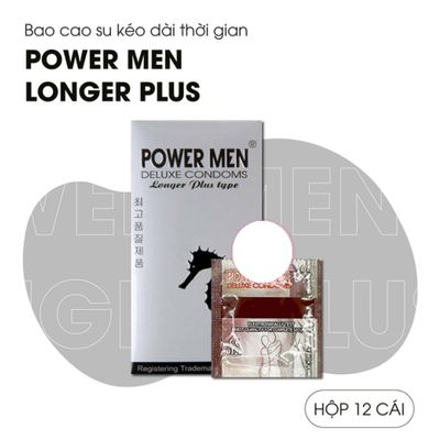 (Hộp 12 Cái) Bao Cao Su Kéo Dài Thời Gian, Điểm Nổi Power Men Longer Plus Chính hãng 741182