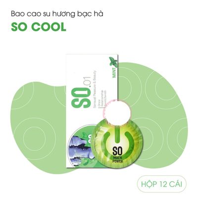 (Hộp 12 Cái) Bao Cao Su Hương Bạc Hà SO Cool Chính hãng 741169