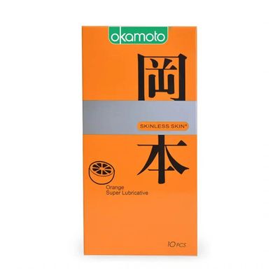 Bao cao su Okamoto Skinless Skin Orange Super Lubricative - Hương cam - Hộp 10 cái 662141