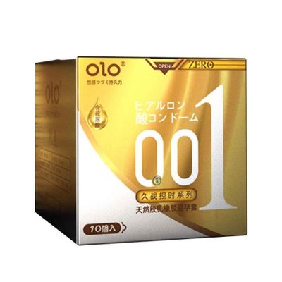 Bao cao su OLO 0.01 Zero Vàng - Siêu mỏng, gân và hạt - Hộp 10 cái 662397
