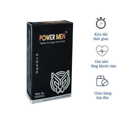 Bao cao Su Size Nhỏ Có Gai Power Men Tighter Longer Extra Dots  640674 669141