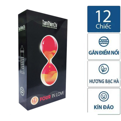 Hộp 12 Chiếc Bao Cao Su Tâm Thiện Chí TTC Four In Love - Kéo Dài Thời Gian Quan Hệ 670990