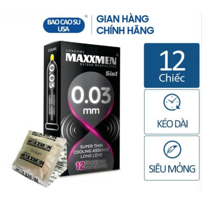 Hộp 12 Bao Cao Su  Siêu Mỏng 0.03 Truyền Nhiệt - Cảm Giác Chân Thực Và Tăng Thời Gian Quan Hệ 671011