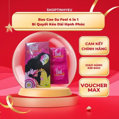 Bao Cao Su FEEL 4 IN 1 – Bi Gai Kéo Dài Thời Gian – Hộp 12 cái 671186