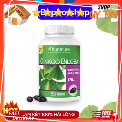 (Hàng công ty) Viên Uống Bổ Não Trunature Ginkgo Biloba 120mg - bổ sung Trí Nhớ và Tuần Hoàn Não - Hỗ Trợ Sức Khỏe Tâm Thần, 340 Viên Mỹ 738368