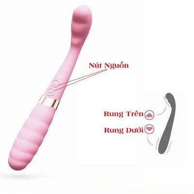 Máy Massage Xung Động Kép Vannessa – 10 Chế Độ Rung Đa Tần, Silicon Y Tế Cao Cấp, Chống Nước Tuyệt Đối (Dài 20cm)