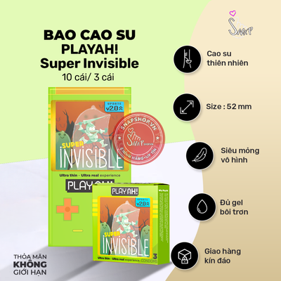 (Snapshop) Bao Cao Su Siêu Mỏng PlayAh Super Invisible Chính Hãng