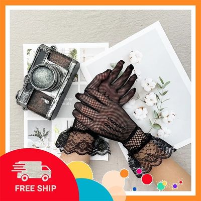 (Che Tên Khi Giao) Phụ Kiện Cosplay Dễ Thương Cho Nữ Sexy Gợi Cảm - Bao Tay Lưới Đen Cao Cấp Bảo Đảm