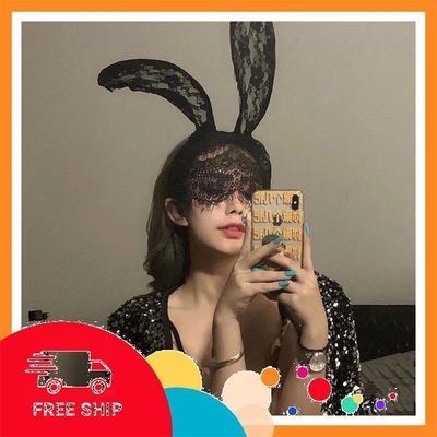 (Che Tên Khi Giao) Phụ Kiện Cosplay Dễ Thương Cho Nữ Sexy Gợi Cảm - Cài Tai Thỏ Đen Hỗ Trợ 24/7
