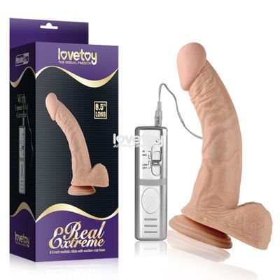 Dương vật giả dính tường silicone mềm có rung 22cm Lovetoy Real