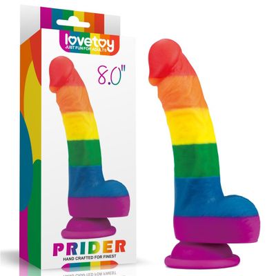 Dương vật giả dính tường bảy màu cầu vòng cao cấp, tự tin 20cm Prider