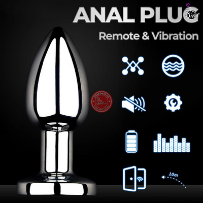 (Snapshop) Phích Cắm Hậu Môn Inox Massger 10 Chế Độ Rung Chính Hãng