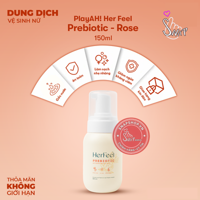 (Snapshop) Dung Dịch Vệ Sinh Phụ Nữ Her Feel Prebiotic Rose Kháng Viêm Khử Mùi Chính Hãng