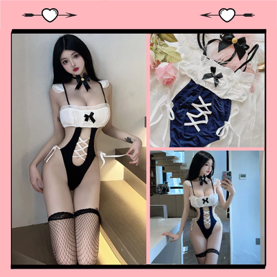 Đồ Cosplay Nữ Học Sinh Hầu Gái Gợi Cảm - N775 Xanh