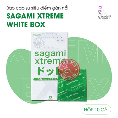 (Snapshop) Bao Cao Su Sagami Xtreme White Box Siêu Điểm Gân Nổi Chính Hãng