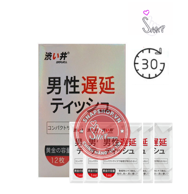 (Snapshop) Khăn Lau Kéo Dài Thời Gian Drywell Wipes - Hộp 12 Cái Chính Hãng