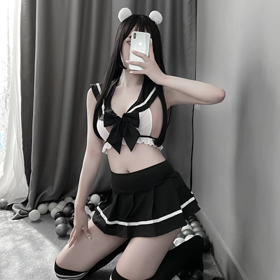 Cosplay Học Sinh Anime Nhật Bản Sexy Dễ Thương - N770 Đen