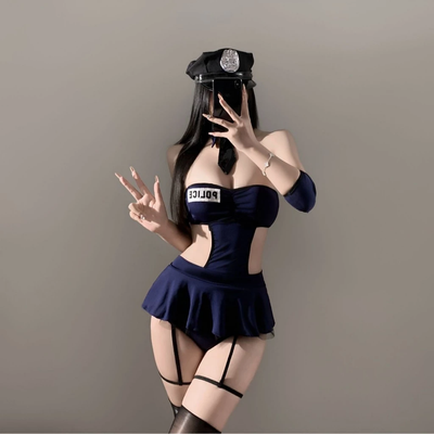 Cosplay Cảnh Sát Xanh Liền Thân Siêu Xinh Gợi Cảm Bodysuit - N709