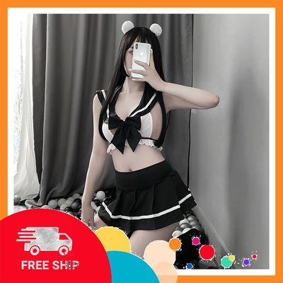 (Che Tên Khi Giao) Cosplay Học Sinh Anime Nhật Bản Sexy Dễ Thương - N770 Đen Bảo Mật Tuyệt Đối