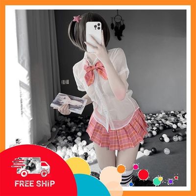 (Che Tên Khi Giao) Cosplay Học Sinh Anime Nhật Bản Sexy Dễ Thương - N765 Hồng Hỗ Trợ 24/7