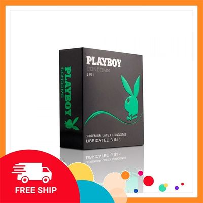 (Che Tên Khi Giao) Bao Cao Su Playboy 3in1, Kéo Dài, Gân Gai, Siêu Mỏng – Hộp 3 Cái Bảo Mật Tuyệt Đối
