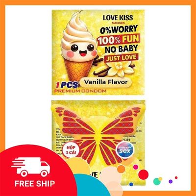 (Che Tên Khi Giao) Bao Cao Su Love Kiss MAXXMEN Vanilla Siêu Mỏng 0.02mm Hương Vani Hộp 1 Cái - Snapshop