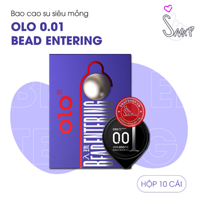 (Snapshop) Bao Cao Su OLO 0.01 Bead Entering - Siêu Mỏng, Bi Tăng 3cm - Hộp 10 Cái Chính Hãng