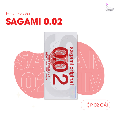 (Snapshop) Bao Cao Su Siêu Mỏng Sagami 0.02mm - Hộp 2 Cái Chính Hãng