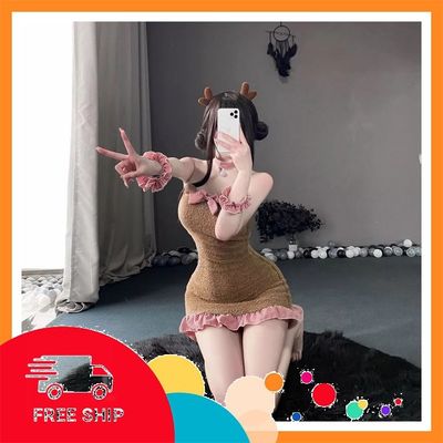 (Che Tên Khi Giao) Cosplay Gấu Bông Anime Dáng Ôm Dễ Thương Thanh Lịch Đồ Ngủ Gợi Cảm Bé Cừu Trắng Nâu Kèm Phụ Kiện Cao Cấp - N894 Nâu Bảo Mật Tuyệt Đối