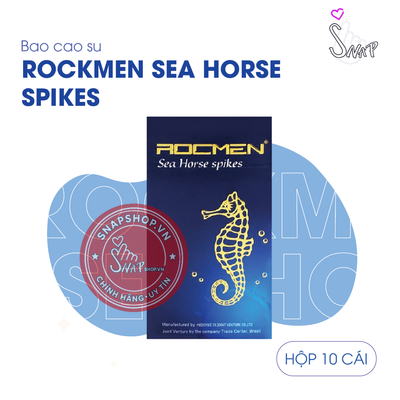 (Snapshop) Bao Cao Su Điểm Nổi, Hương Bạc Hà Rocmen Sea Horse Spikes - Hộp 10 Cái Chính Hãng