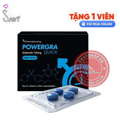 (Snapshop) Viên uống Powergra Quick hỗ trợ tăng cường sinh lý - Hộp 4 viên Chính Hãng