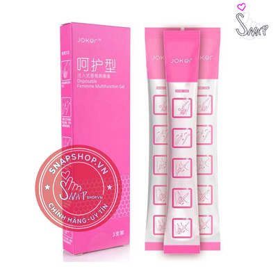 (Snapshop) Gel bôi trơn ống bơm Joker màu hồng - Hương hoa hồng, bảo vệ, dưỡng ẫm - Hộp 3 ống Chính Hãng