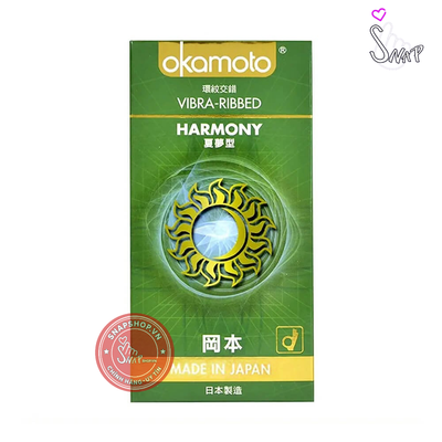 (Snapshop) Bao cao su Okamoto Harmony - Gân sọc, siêu mỏng - Hộp 10 cái Chính Hãng