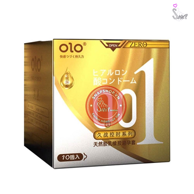 (Snapshop) Bao cao su OLO 0.01 Zero Vàng - Siêu mỏng, gân và hạt - Hộp 10 cái Chính Hãng