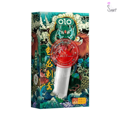 (Snapshop) Bao cao su OLO Rồng xanh - Gai chùm đầu - Hộp 1 cái + 1 bi silicon Chính Hãng