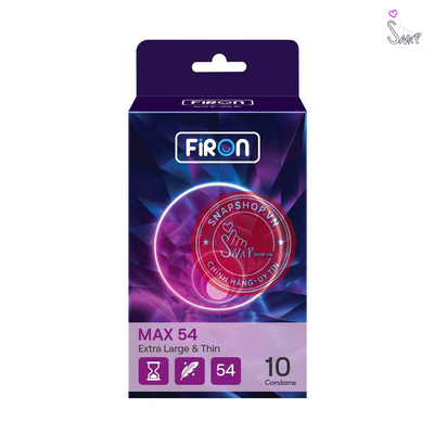 (Snapshop) Bao cao su Firon Max 54 - Size 54mm, siêu mỏng, kéo dài thời gian - Hộp 10 cái Chính Hãng