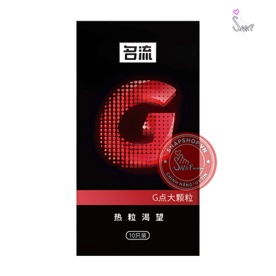 (Snapshop) Bao cao su Mingliu G Đỏ - Điểm nổi, ấm nóng - Hộp 10 cái Chính Hãng