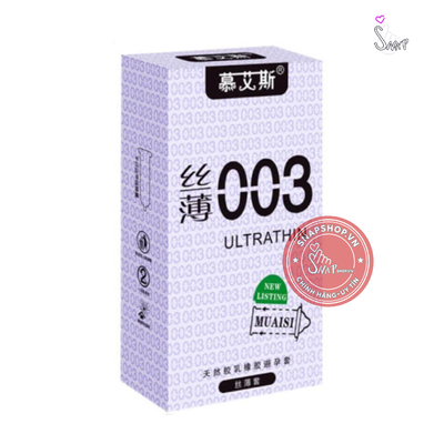 (Snapshop) Bao cao su Muaisi 0.03 Ultrathin Trắng - Siêu mỏng, siêu mềm - Hộp 12 cái Chính Hãng