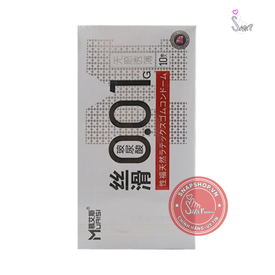 (Snapshop) Bao cao su Muaisi 0.01 Trắng - Siêu mỏng 0.01mm - Hộp 10 cái Chính Hãng