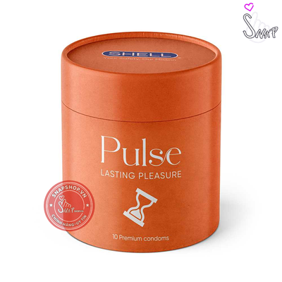 (Snapshop) Bao cao su Shell Pulse Lasting Pleasure - Hương nước hoa cao cấp, kéo dài, gân nổi - Hộp 10 cái Chính Hãng