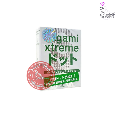 (Snapshop) Bao cao su Sagami Xtreme Xanh - Siêu mỏng, gai - Hộp 3 cái Chính Hãng