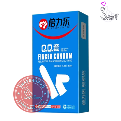 (Snapshop) Bao cao su ngón tay mát lạnh - Beilile QQ Cool Mint - Hộp 10 cái Chính Hãng